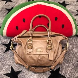 Rose gold Coach shoulder bag